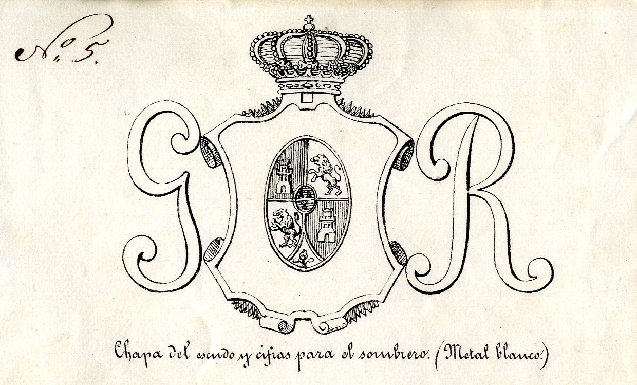 XIII-473/4  Dibujo del escudo con las iniciales
