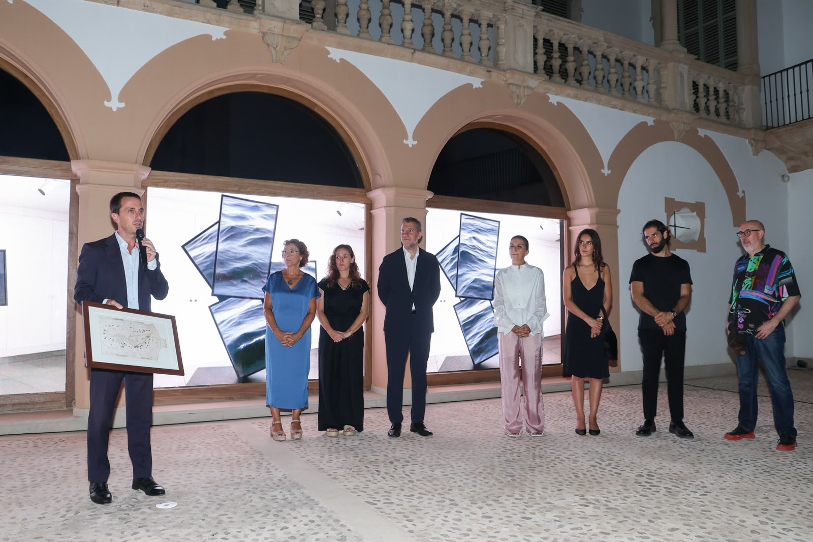 Inauguració de l'exposició «Digital Splash», de Fabrizio Plessi al Museu de Mallorca.