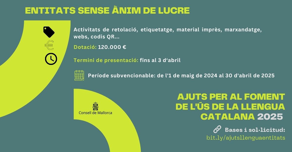 Ajuts per al foment de l'ús de la llengua catalana a les entitats sense ànim de lucre 2025